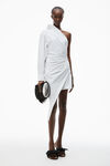 Alexander Wang white elegantes asymmetrisches midikleid