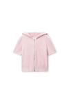 Alexander Wang light pink cropped zip-up hoodie in chenille