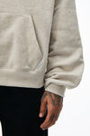 kapuzensweatshirt aus beflocktem frottee mit logoetikett