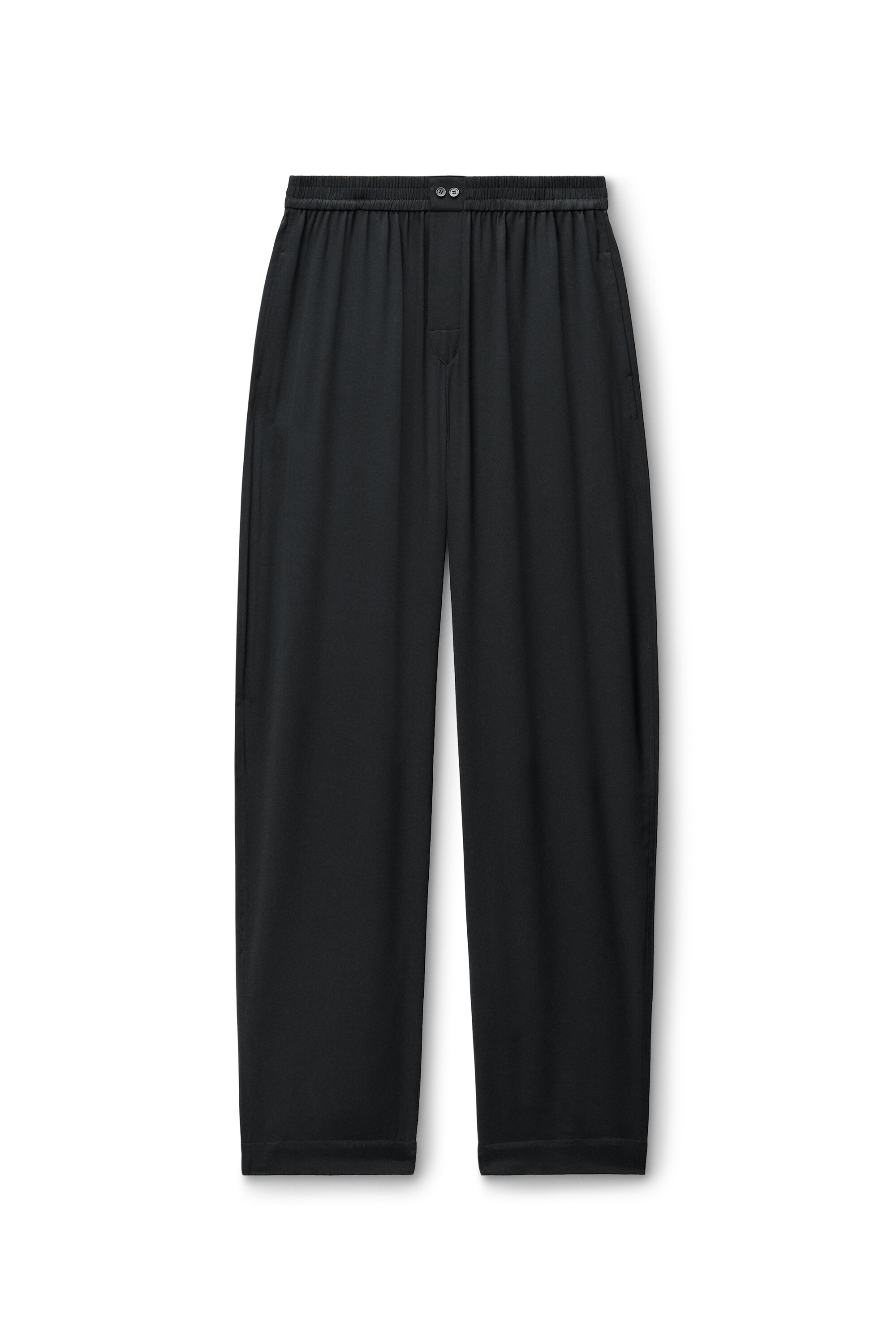 Logo Cutout Boxer-Style Pant in Silk in BLACK | alexanderwang®