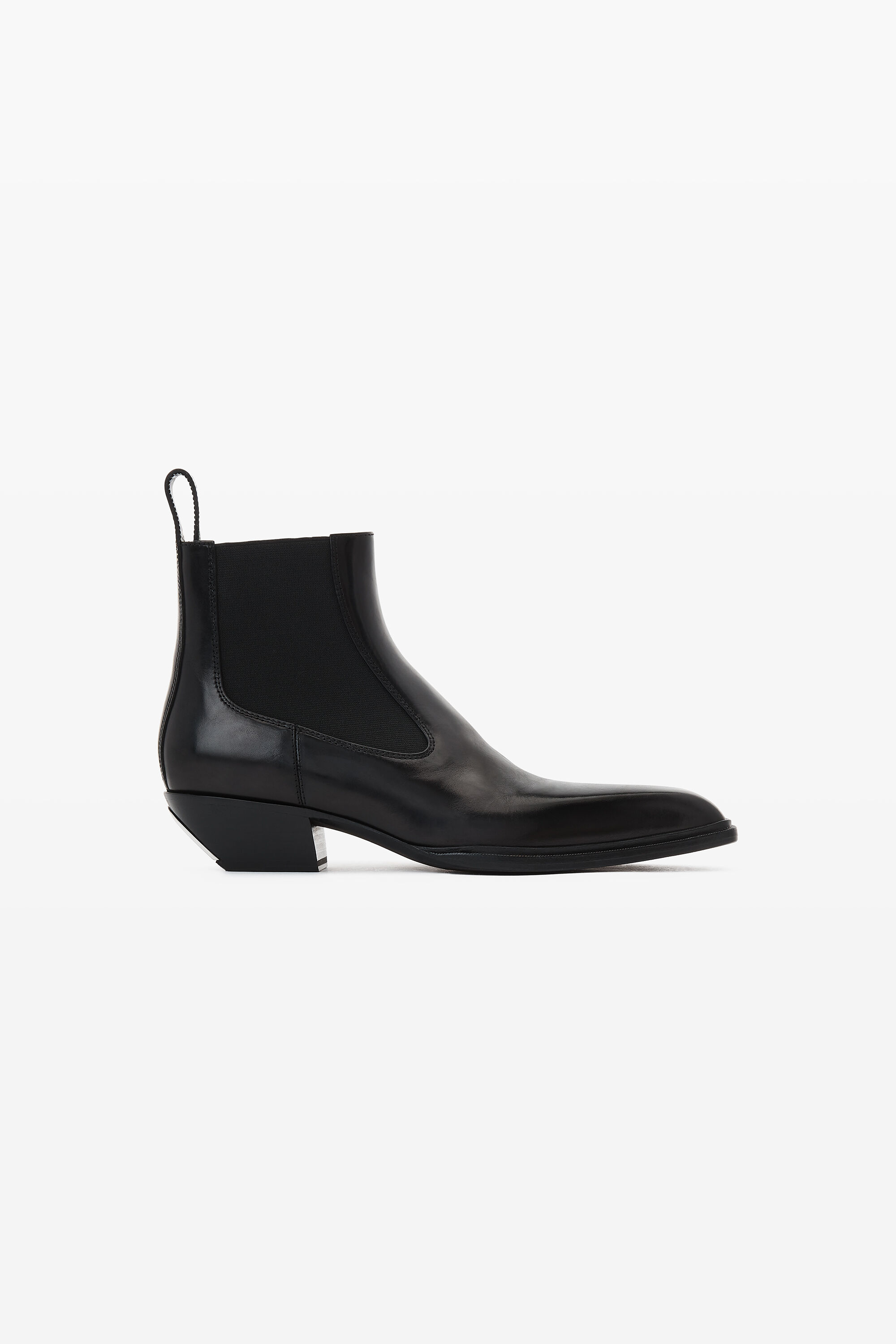 slick smooth leather ankle boot in BLACK | alexanderwang®