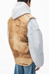 Oversize Vest in Workwear Trompe-l'oeil-Print Velour