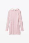 Alexander Wang light pink logo-embossed hoodie minidress