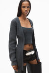 Alexander Wang charcoal twin-set con cardigan con dettagli integrati