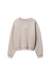 Alexander Wang washed oyster baumwollfrottee-sweatshirt mit geprägtem klingenlogo