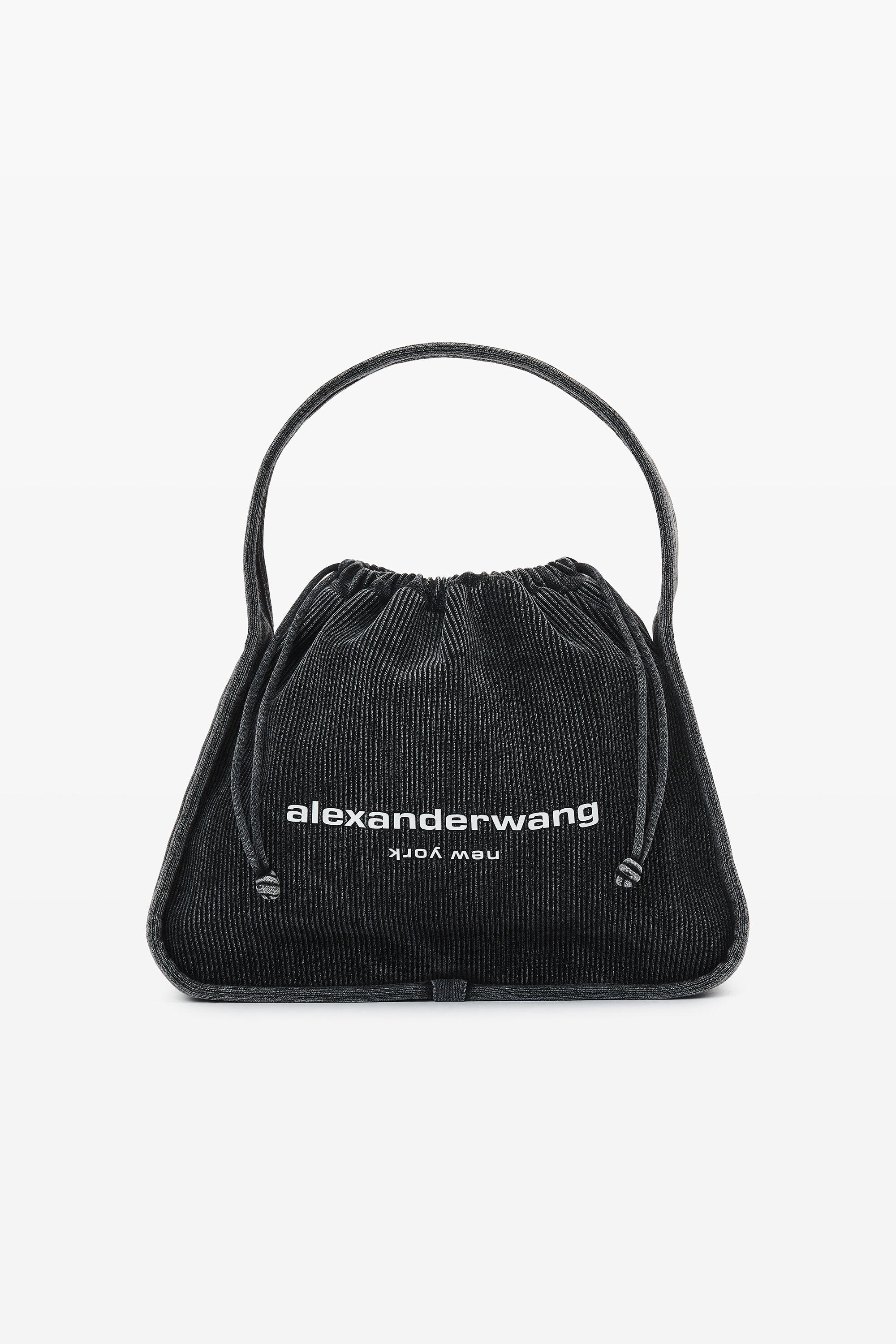 Ryan Large Bag In Faded Rib Knit in GREY AGED | alexanderwang®