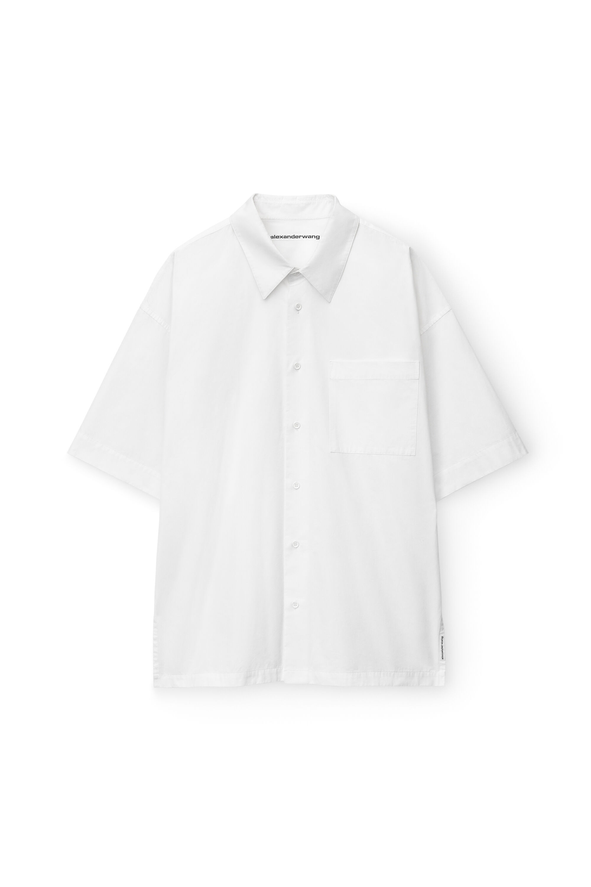 short sleeve shirt in technical cotton in WHITE | alexanderwang®