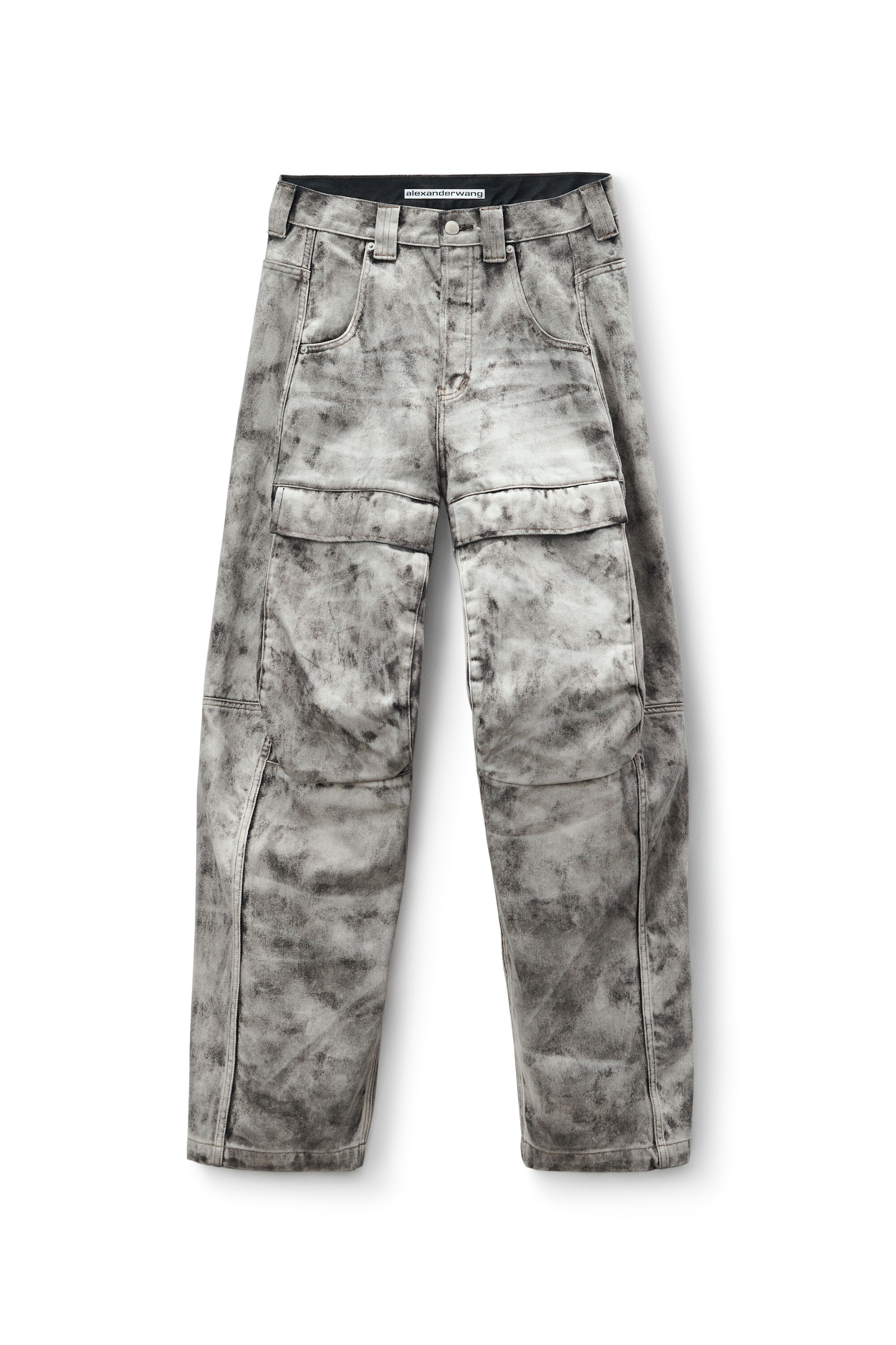 alexanderwang アレキサンダーワング トロンプルイユ効果のあるデニムカーゴパンツ DISTRESSED GREY SMOKE -  alexanderwang® アレキサンダーワング JP