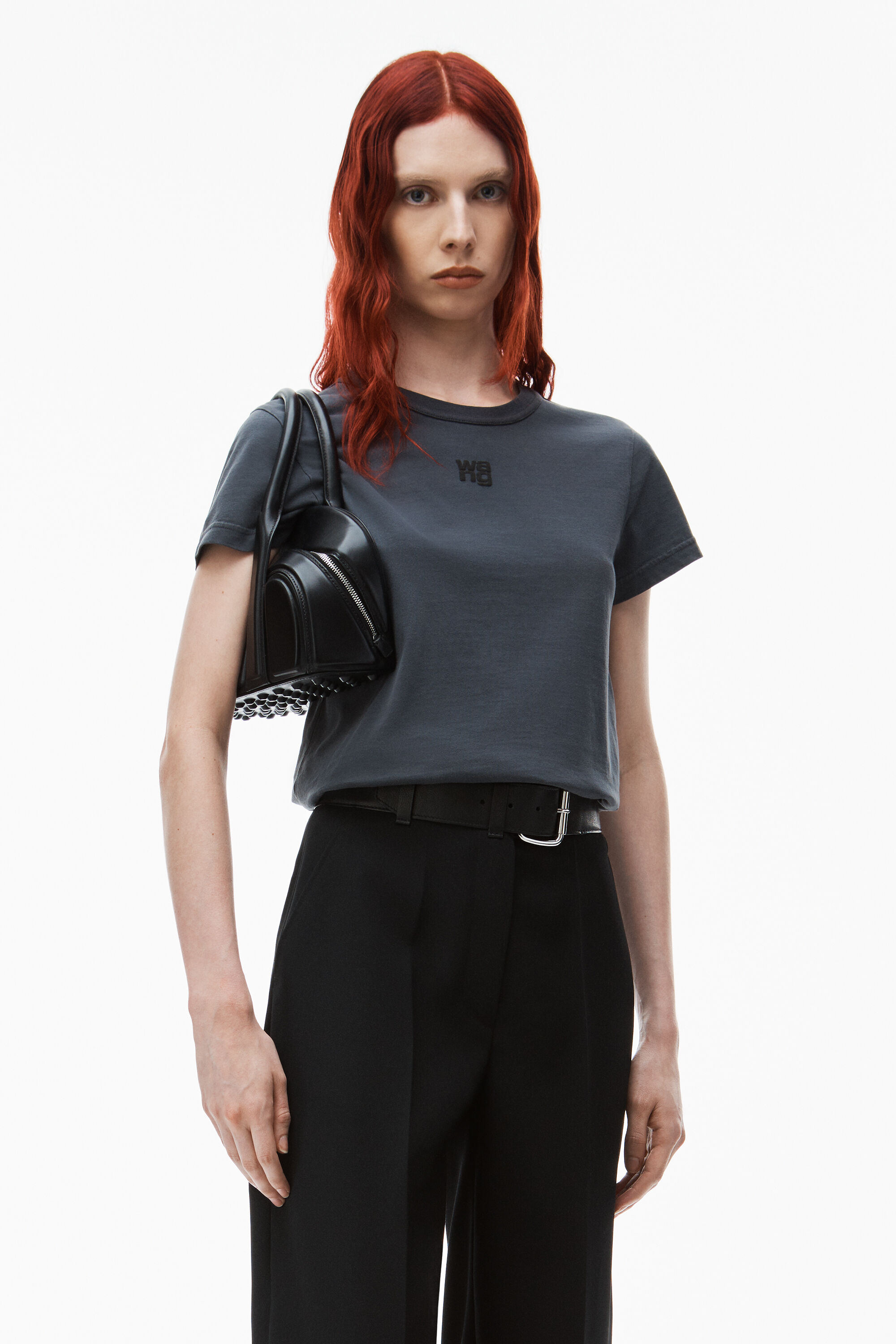 alexanderwang Puff logo shrunken tee in cotton jersey SOFT