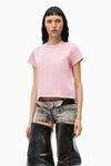 Alexander Wang acid candy pink logo embossed acid wash shrunken tee