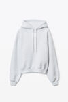 Alexander Wang light heather grey puff logo hoodie in structured terry