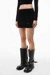 Alexander Wang black logo embossed miniskirt in chenille