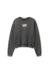 Alexander Wang washed cedar baumwollfrottee-sweatshirt mit geprägtem klingenlogo