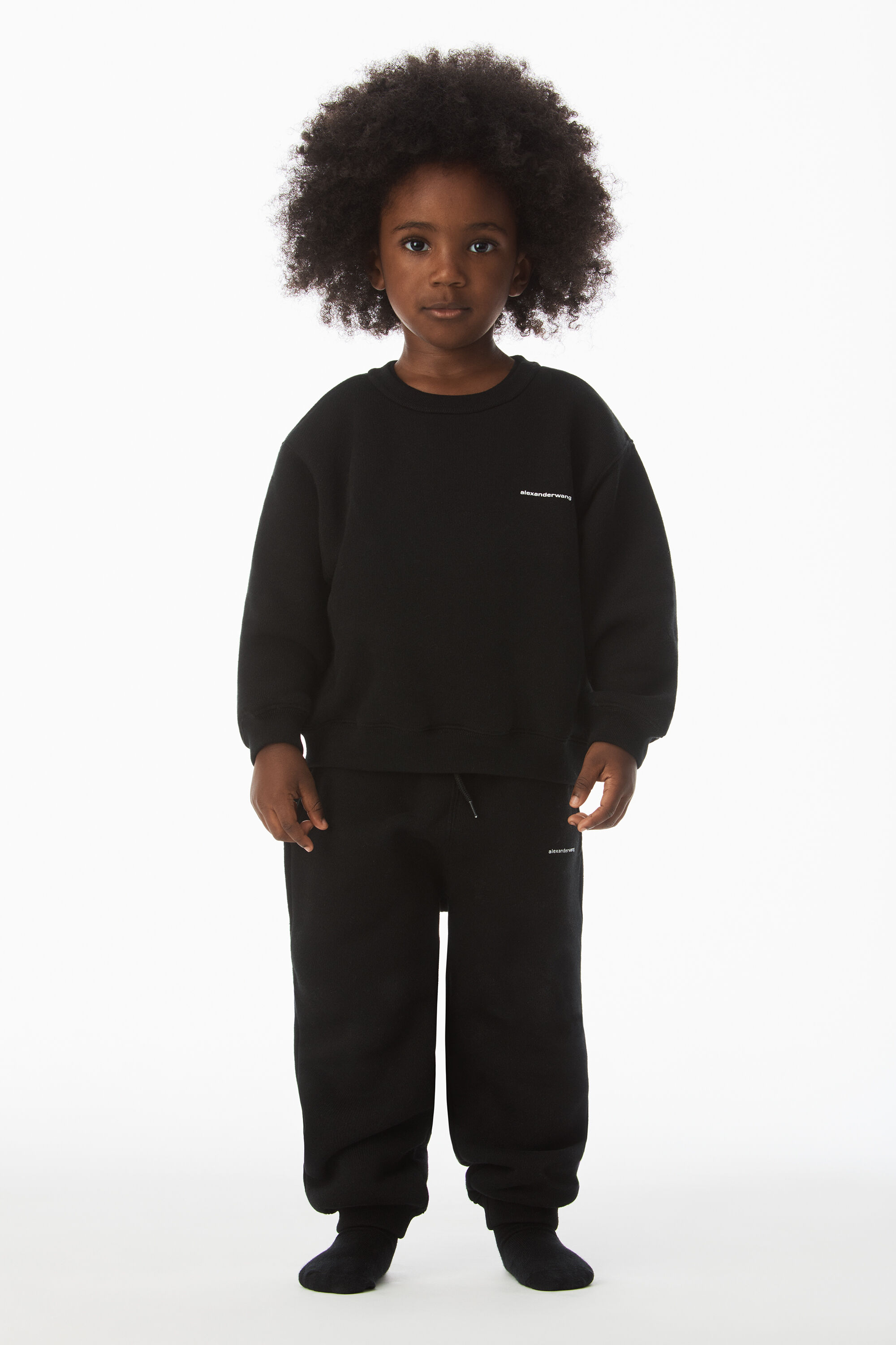 KIDS LOGO SWEATSHIRT IN ESSENTIAL TERRY in BLACK 