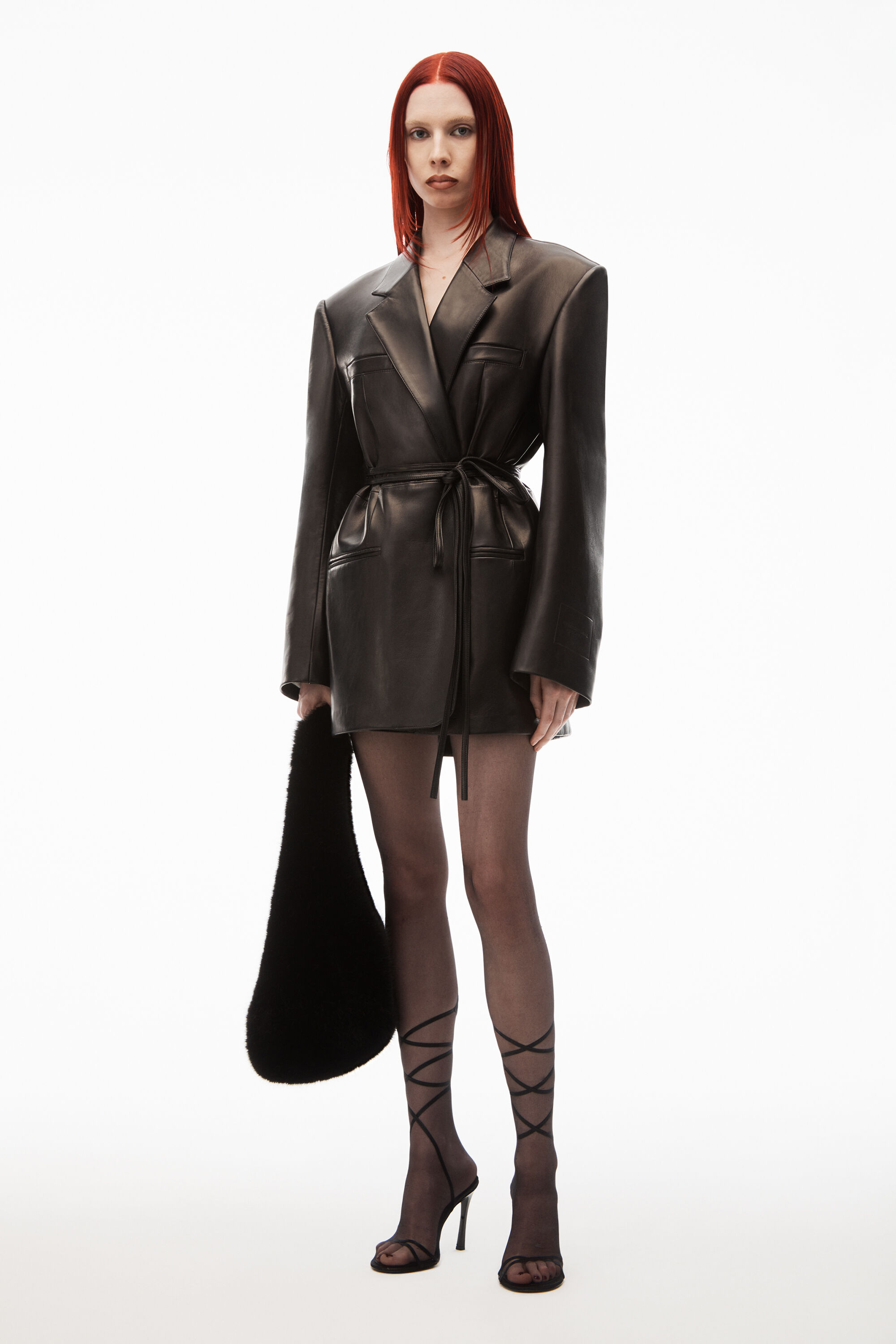 Alexander wang leather outlet dress