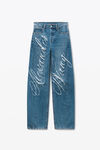 Alexander Wang vintage medium indigo jean effet vieilli au laser avec logo