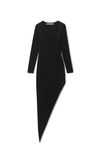 Alexander Wang black asymmetrisches langarm-bodycon-maxikleid