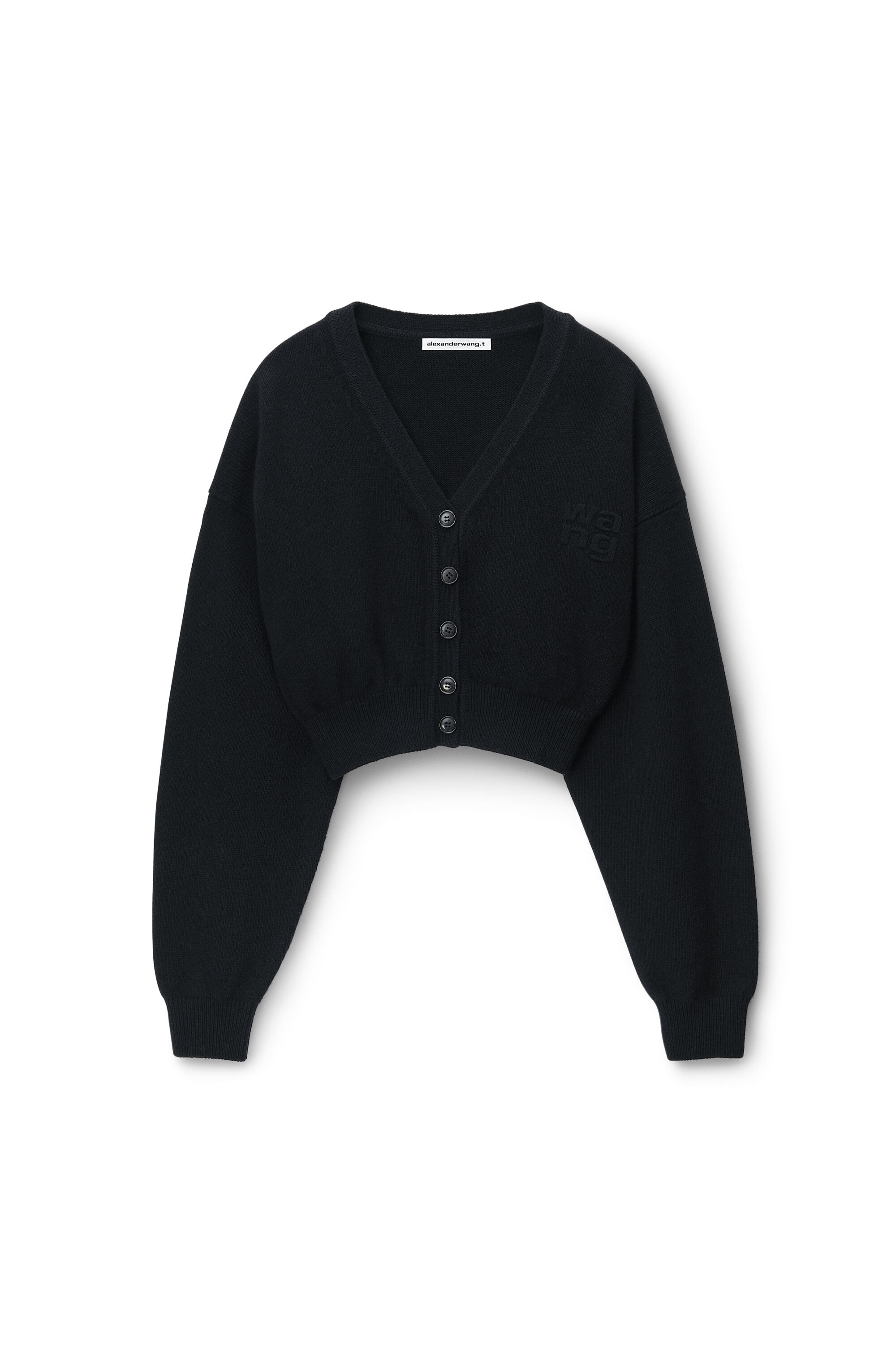 alexanderwang Long Sleeve Cardigan With V Neck BLACK