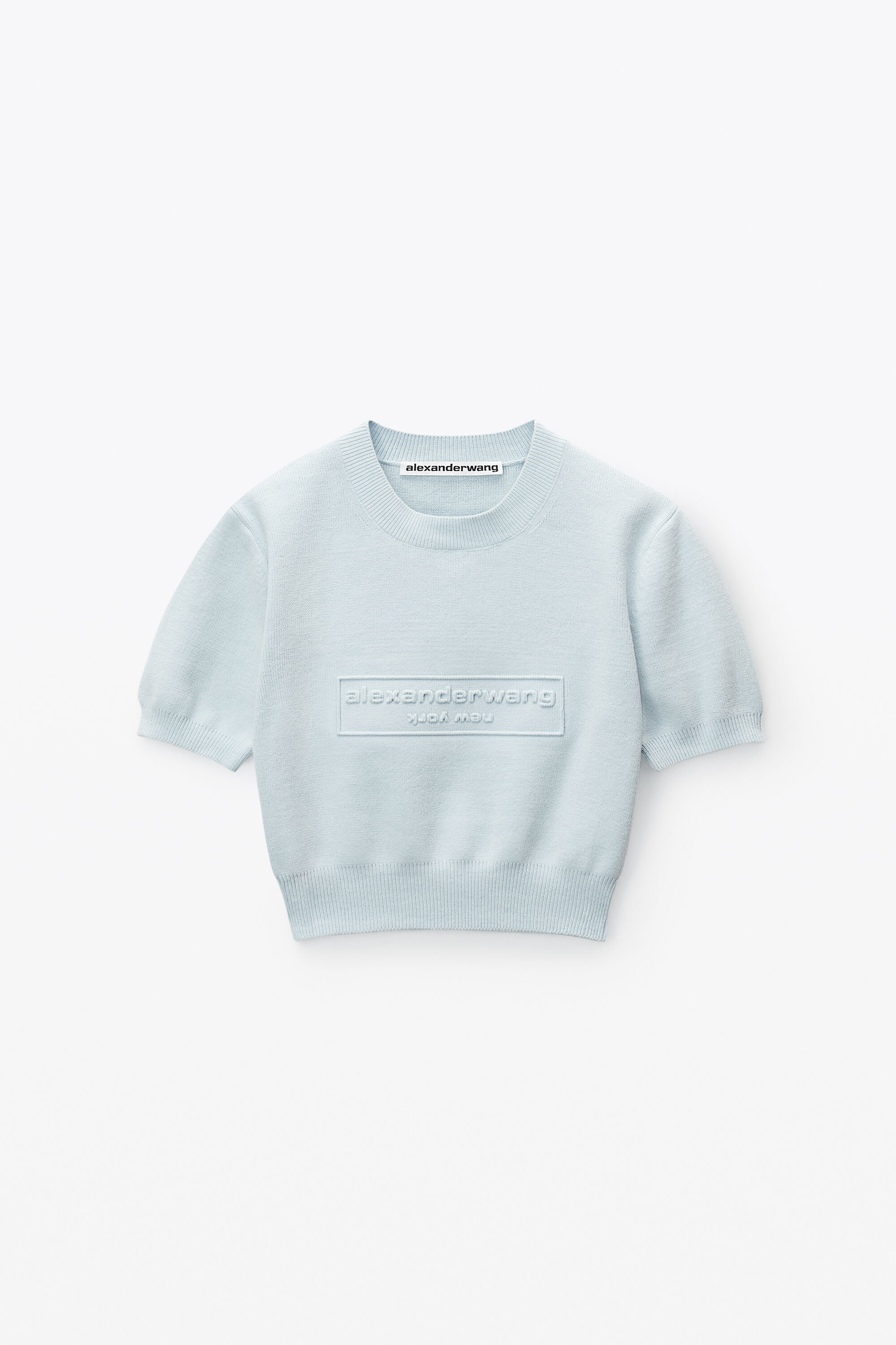 SWEATER TEE IN RIBBED CHENILLE in ARIEL BLUE 