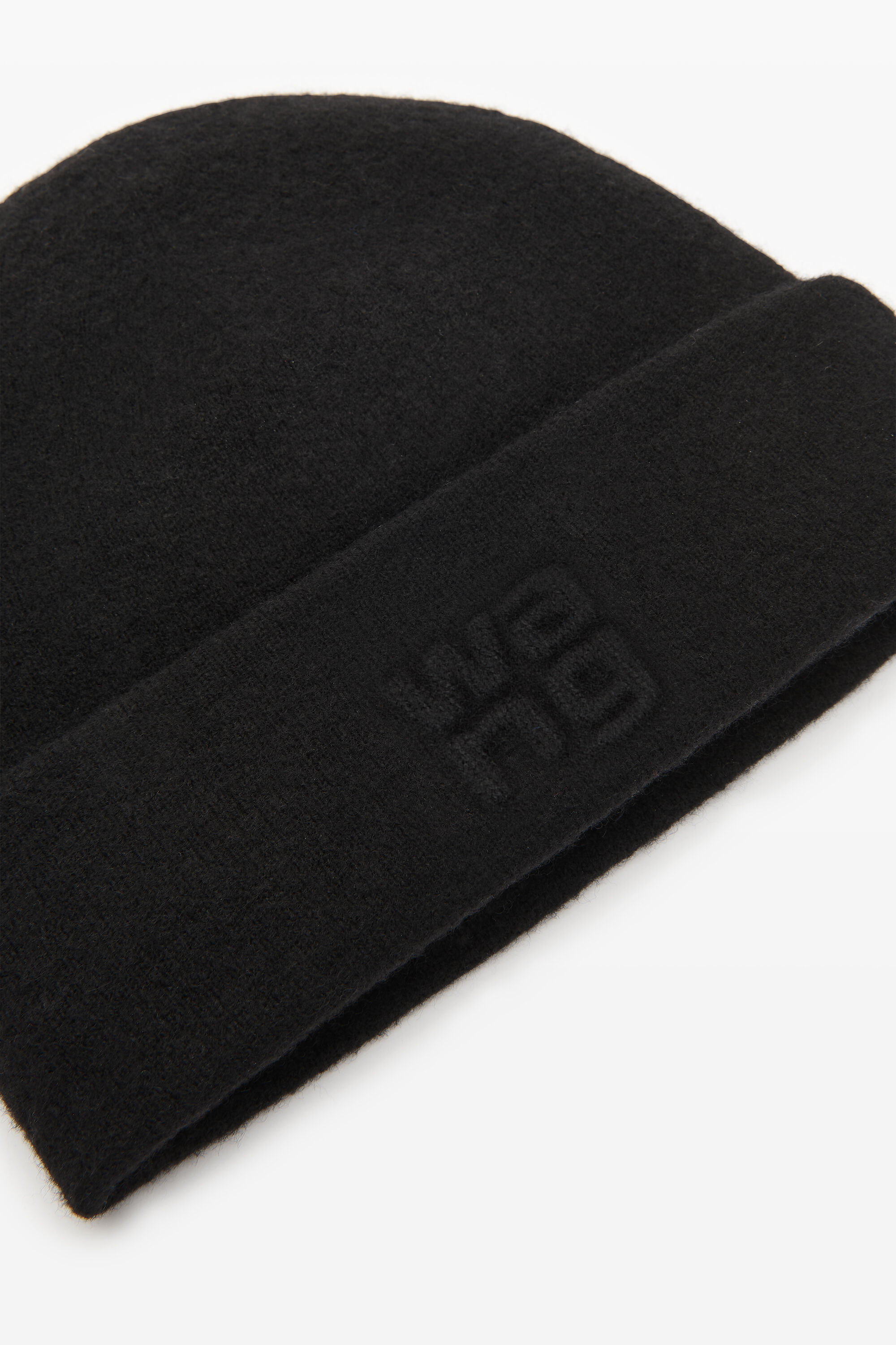 logo beanie in soft stretch wool in BLACK | alexanderwang®