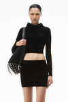 Alexander Wang black logo embossed miniskirt in chenille