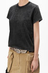 Alexander Wang acid black logo embossed acid wash shrunken tee