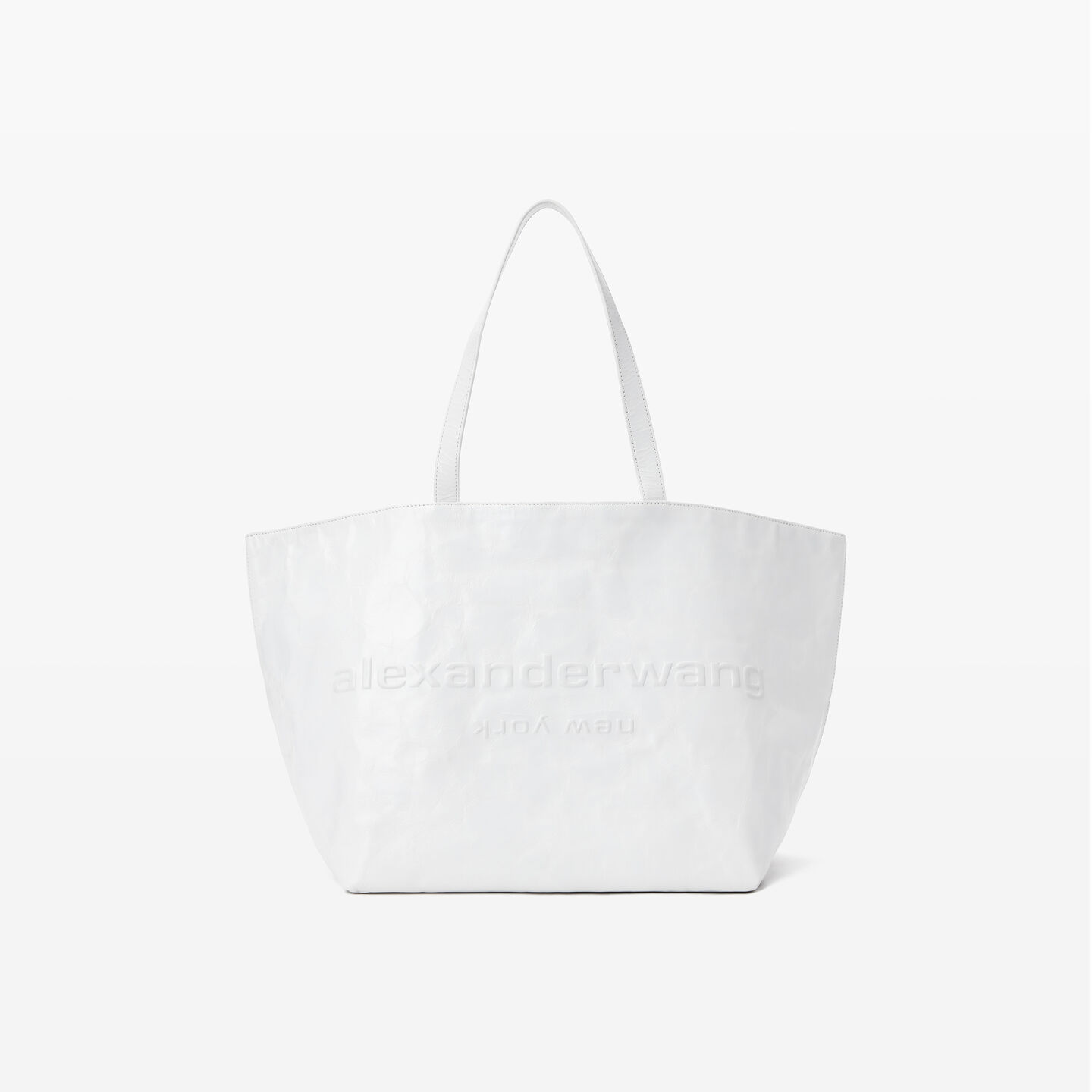 Shop Alexander Wang Punch Leather Tote In White