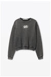 Alexander Wang washed cedar baumwollfrottee-sweatshirt mit geprägtem klingenlogo