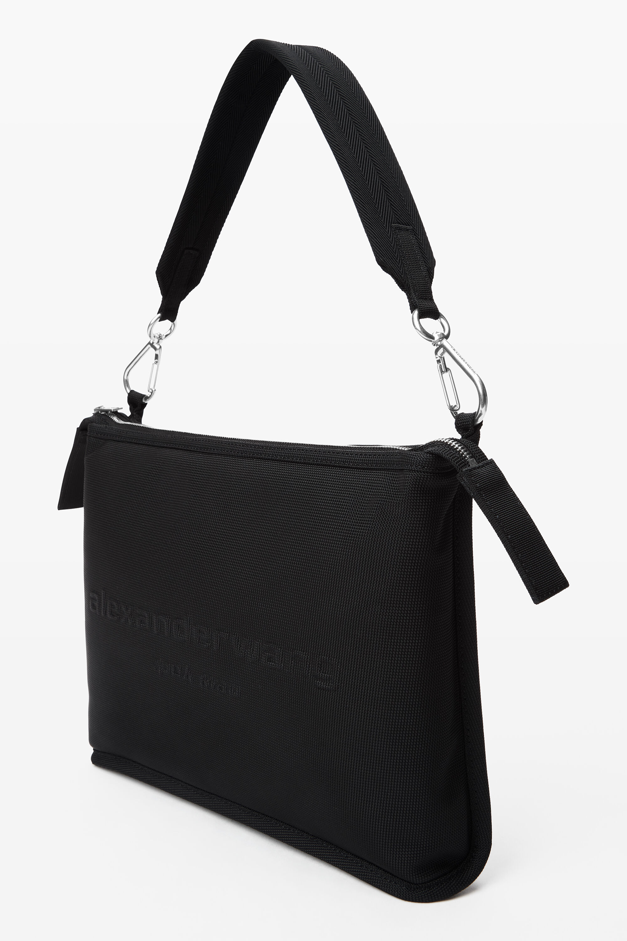 Punch Tech Shoulder Bag in Nylon Canvas in BLACK | alexanderwang®