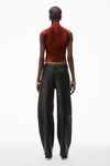 Alexander Wang black low-rise five-pocket pant in lambskin leather