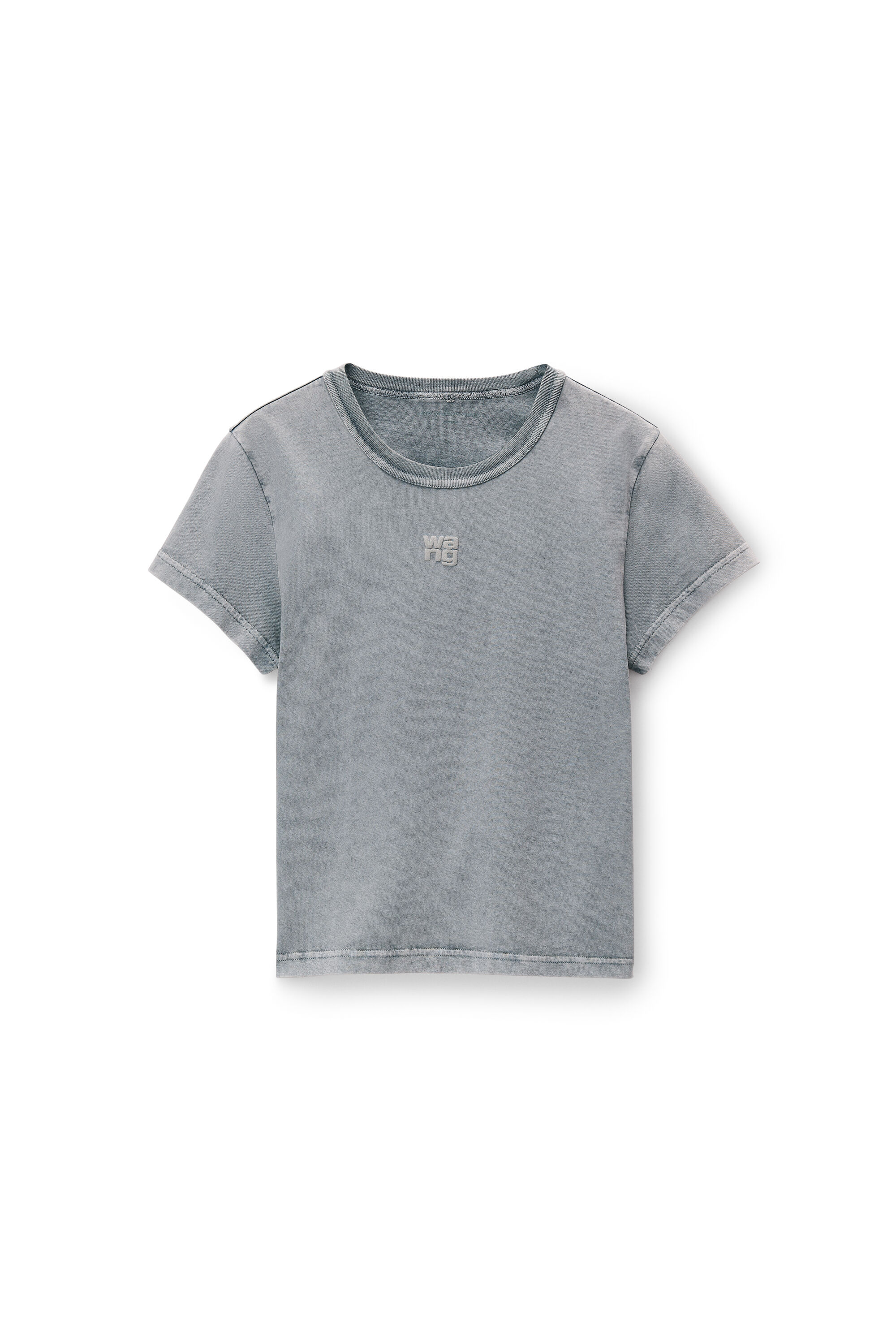 puff logo shrunken tee in cotton jersey in ACID FOG | alexanderwang®