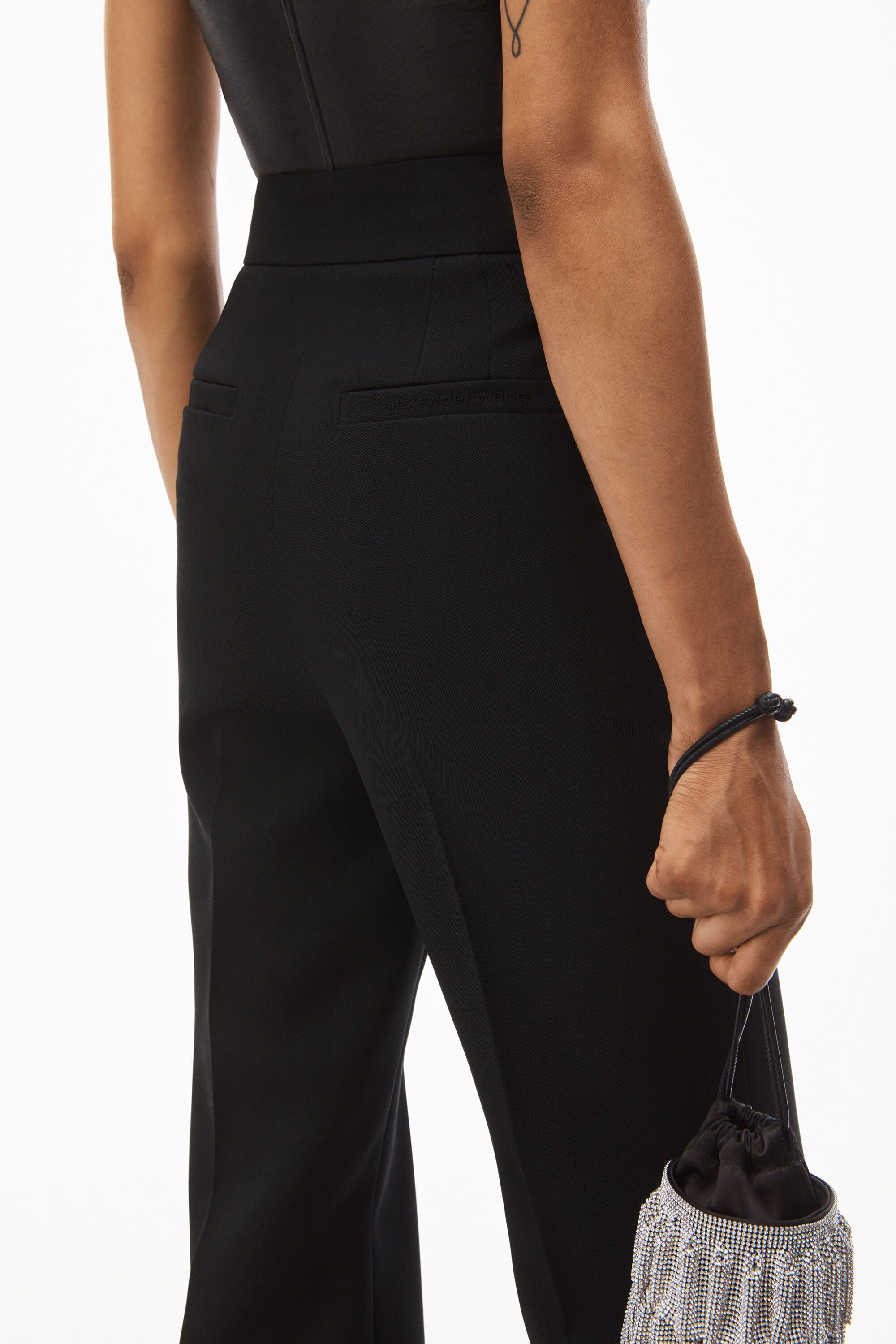 alexanderwang WIDE LEG PANT IN WOOL TAILORING BLACK