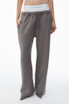 Alexander Wang washed granite wide leg sweatpants with pre-styled logo brief waistband