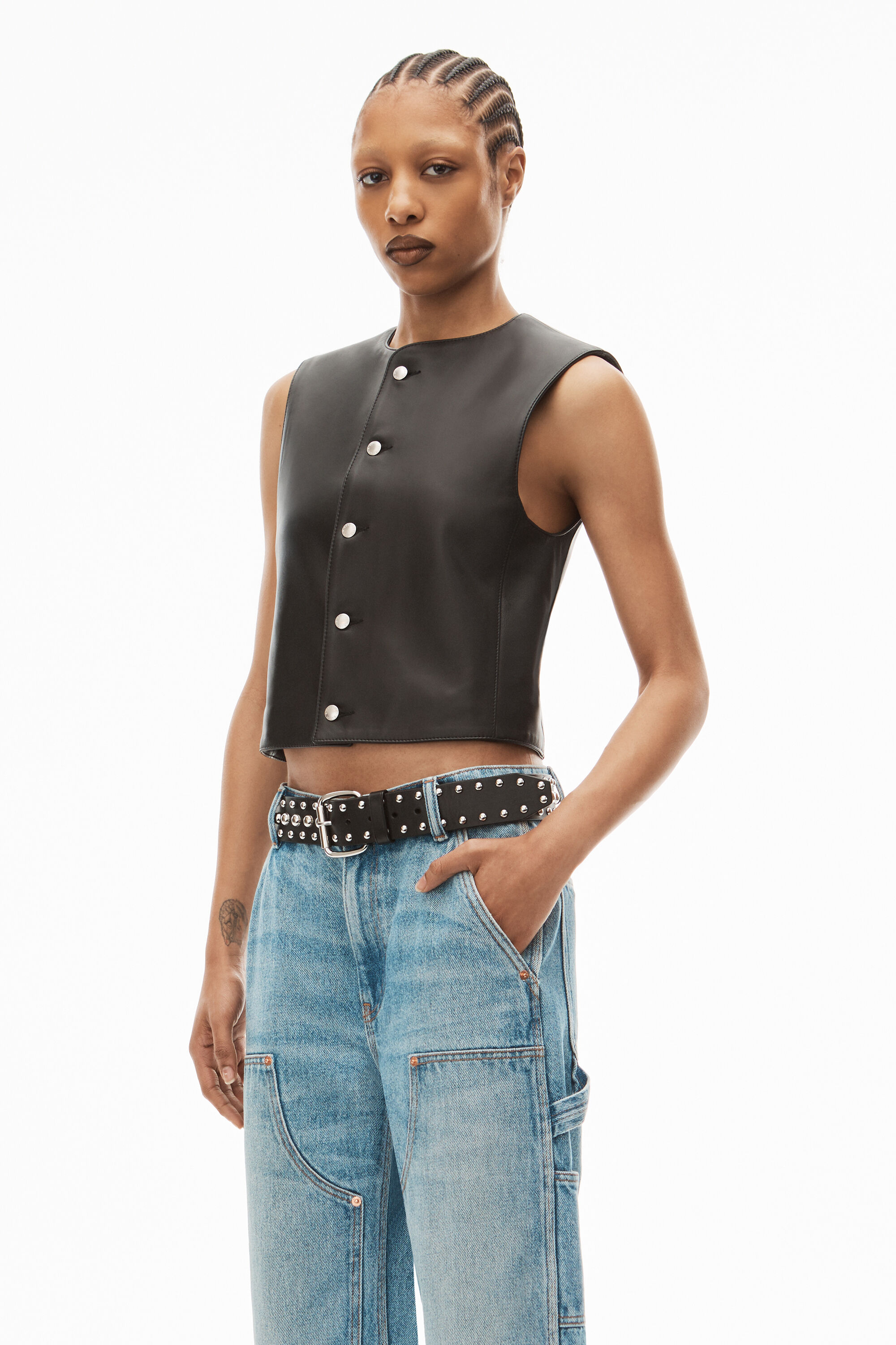 alexanderwang EZ SLOUCH CARPENTER JEAN IN DENIM CLASSIC LIGHT