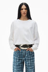 Alexander Wang white t-shirt a maniche lunghe in jersey a forte torsione