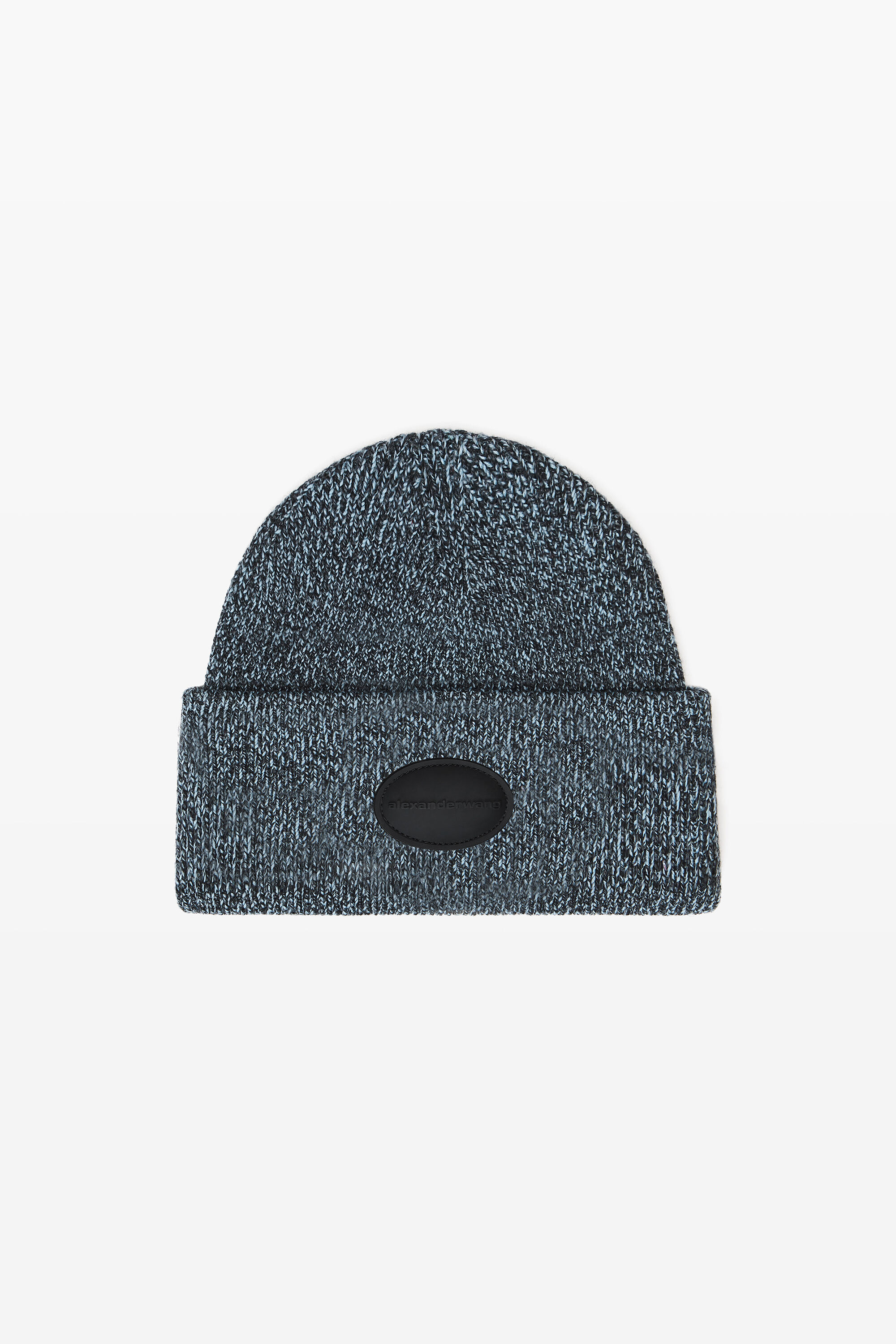 dome logo beanie in ribbed wool stretch in OXFORD BLUE | alexanderwang®