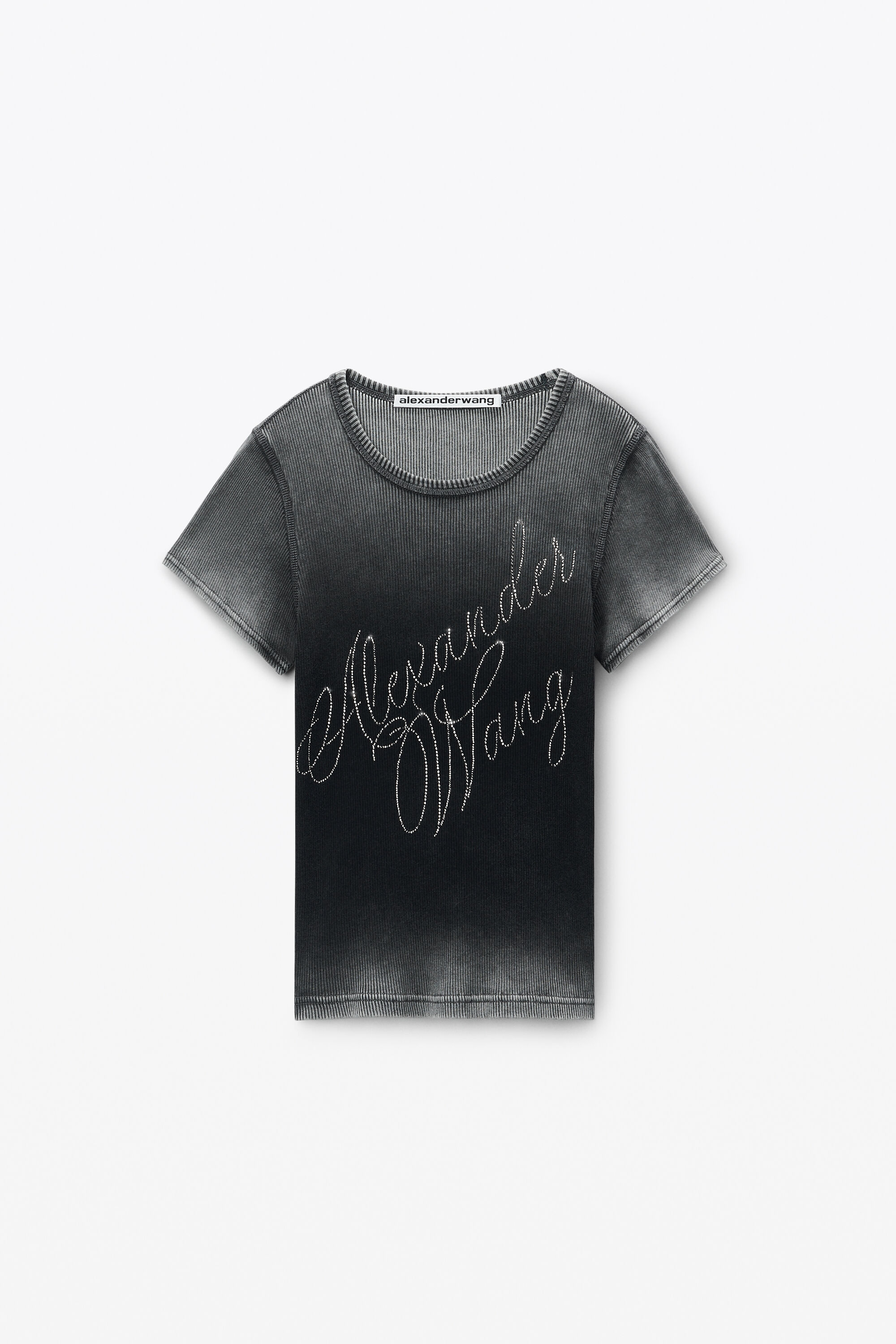 alexanderwang アレキサンダーワング クリスタルホットフィックス リブジャージー Tシャツ WASHED ASH -  alexanderwang® アレキサンダーワング JP