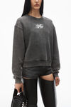 Alexander Wang washed cedar baumwollfrottee-sweatshirt mit geprägtem klingenlogo