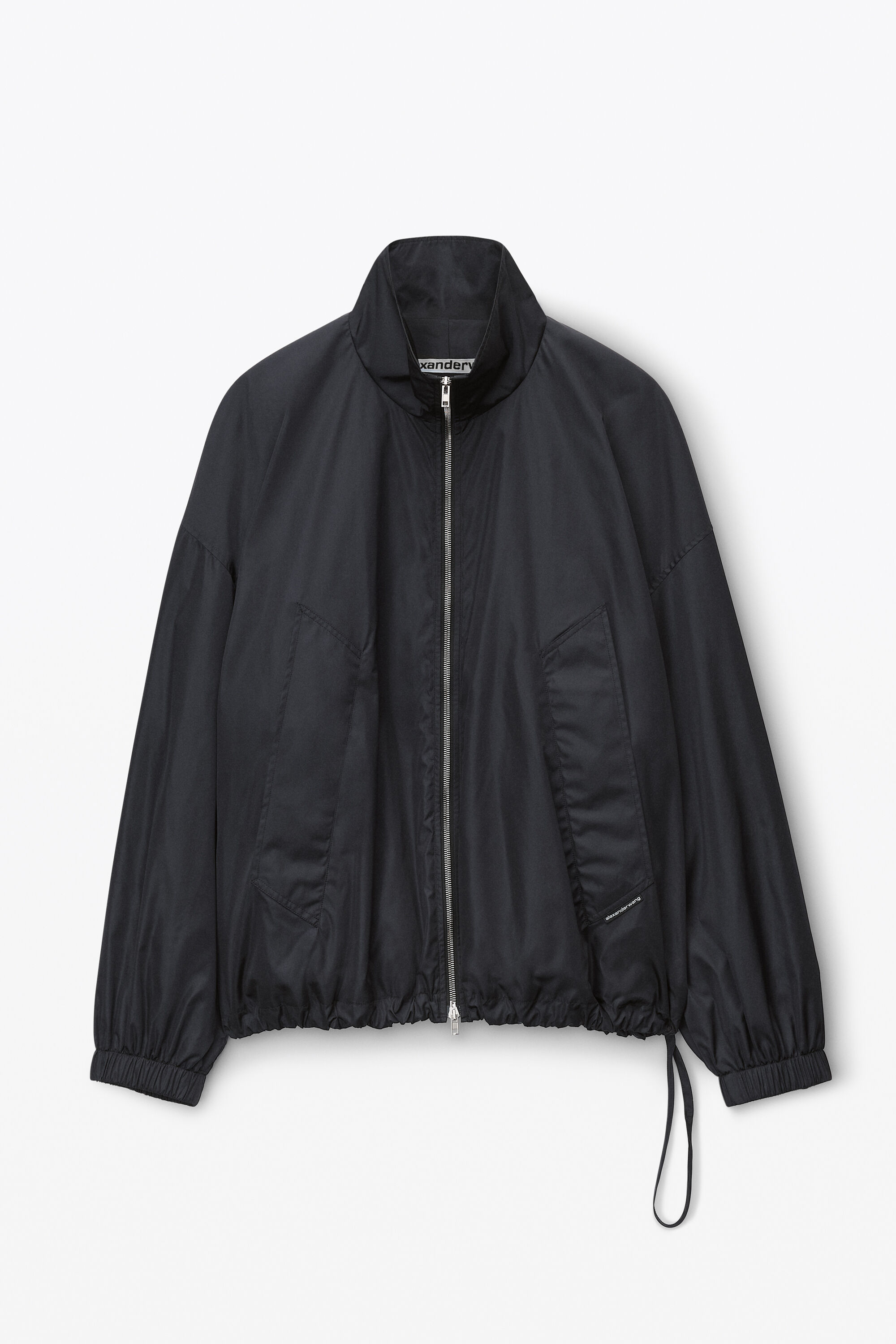 track jacket in crisp nylon in BLACK | alexanderwang®
