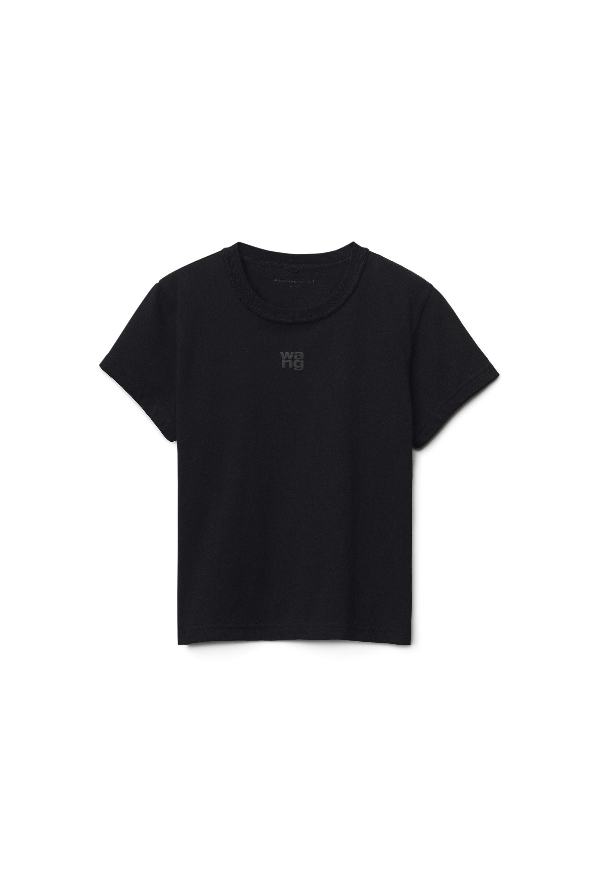 alexanderwang Logo Shrunken Tee in Cotton Jersey BLACK