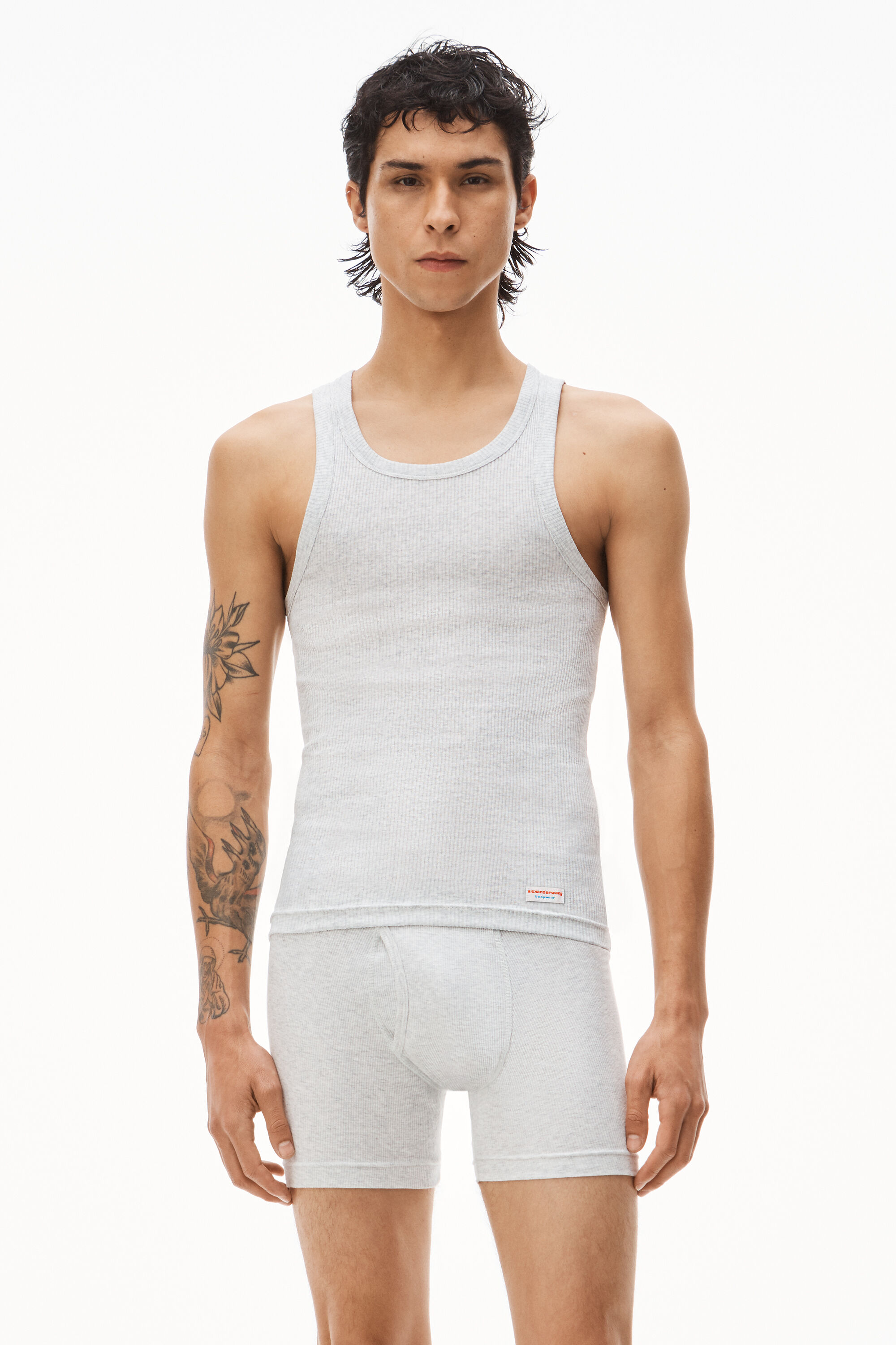 alexanderwang Tank in Ribbed Cotton Jersey HEATHER GREY