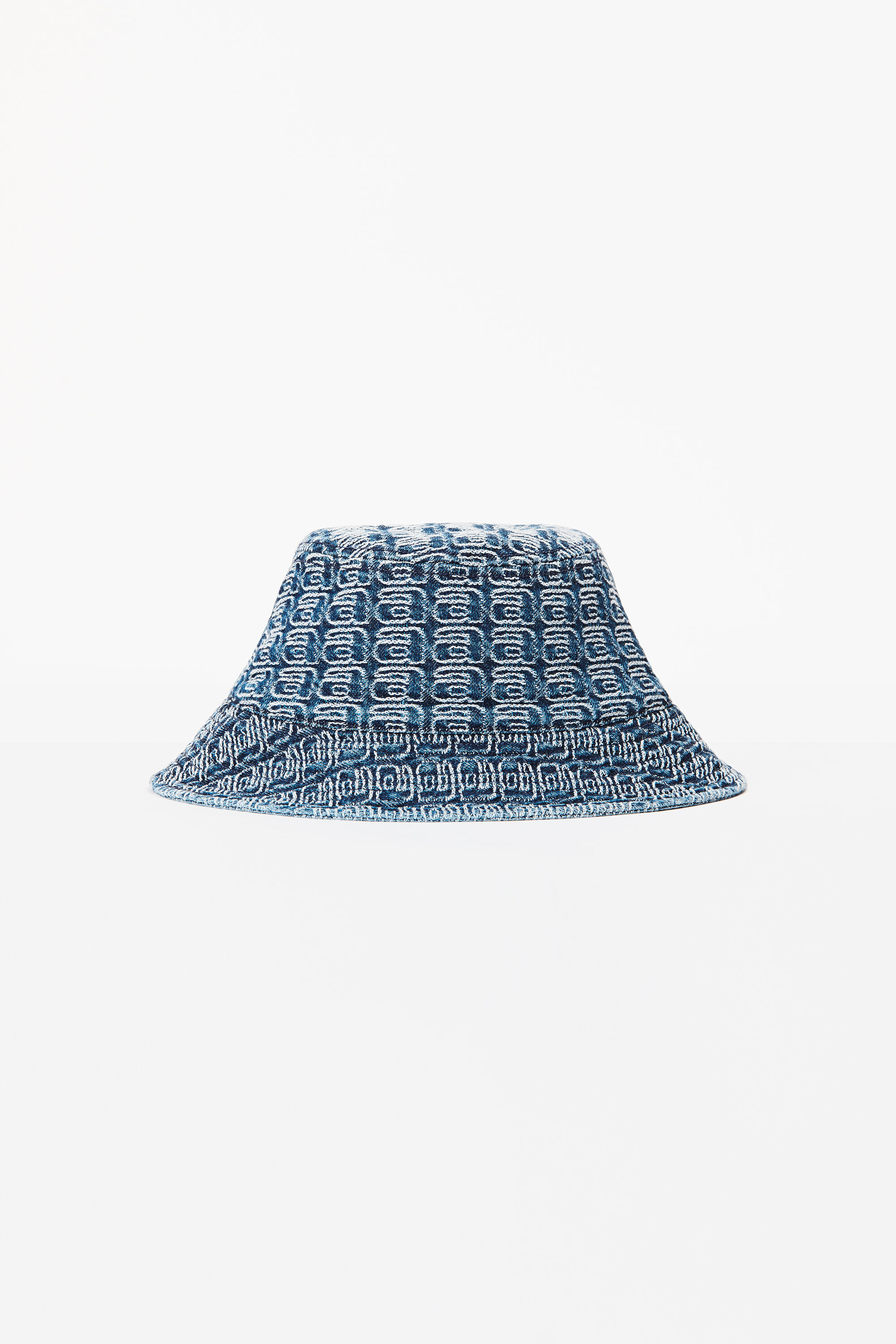 alexanderwang BUCKET HAT IN LOGO JACQUARD DENIM DEEP BLUE