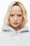 Alexander Wang light heather grey puff logo hoodie in structured terry