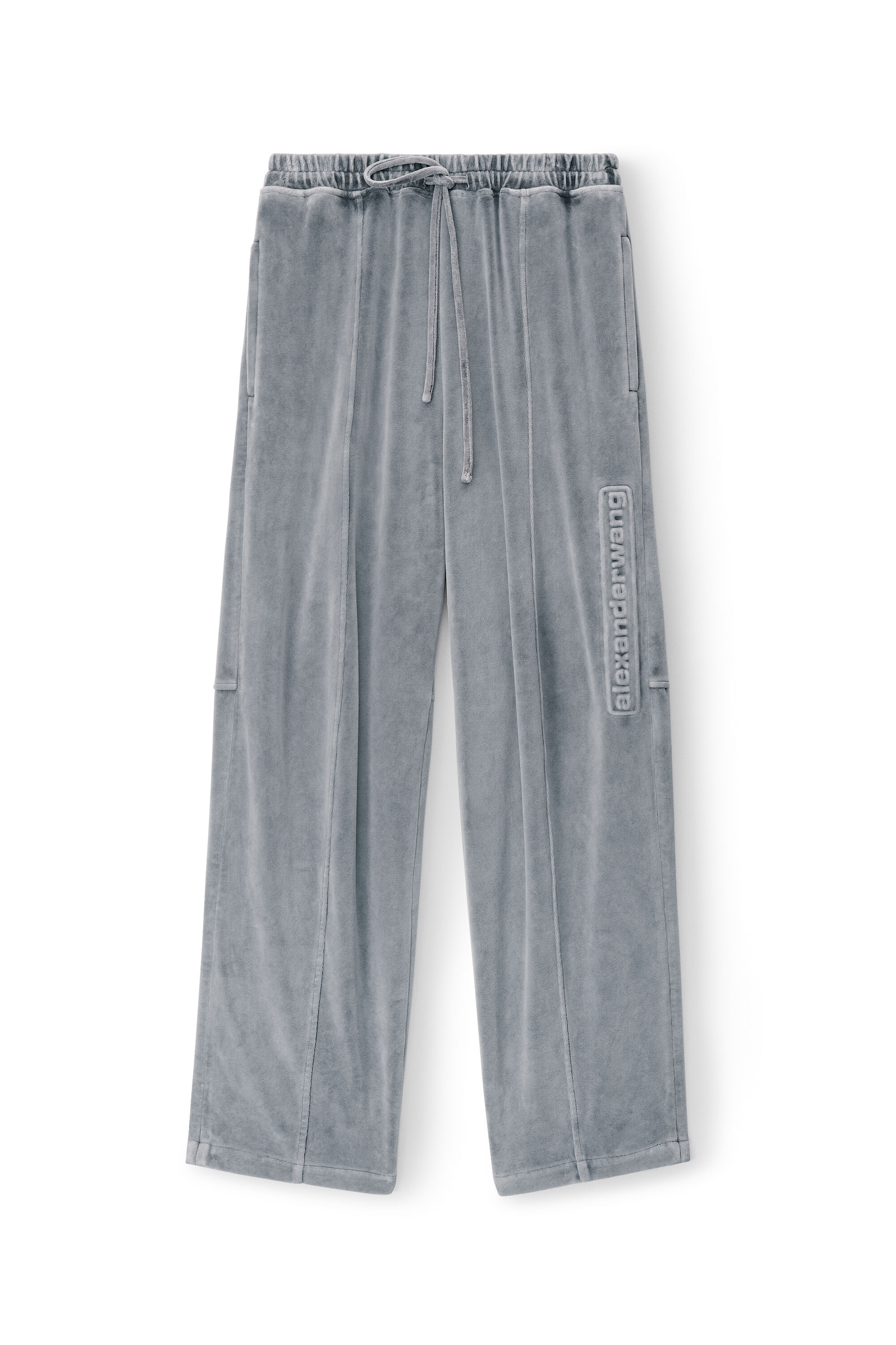 alexanderwang logo track pant in velour WASHED CHARCOAL 