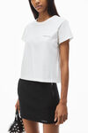 Alexander Wang white t-shirt sagomata in jersey a forte torsione