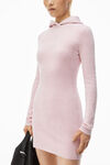 Alexander Wang light pink logo-embossed hoodie minidress