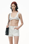 Alexander Wang vintage white shorts in denim con vita alta