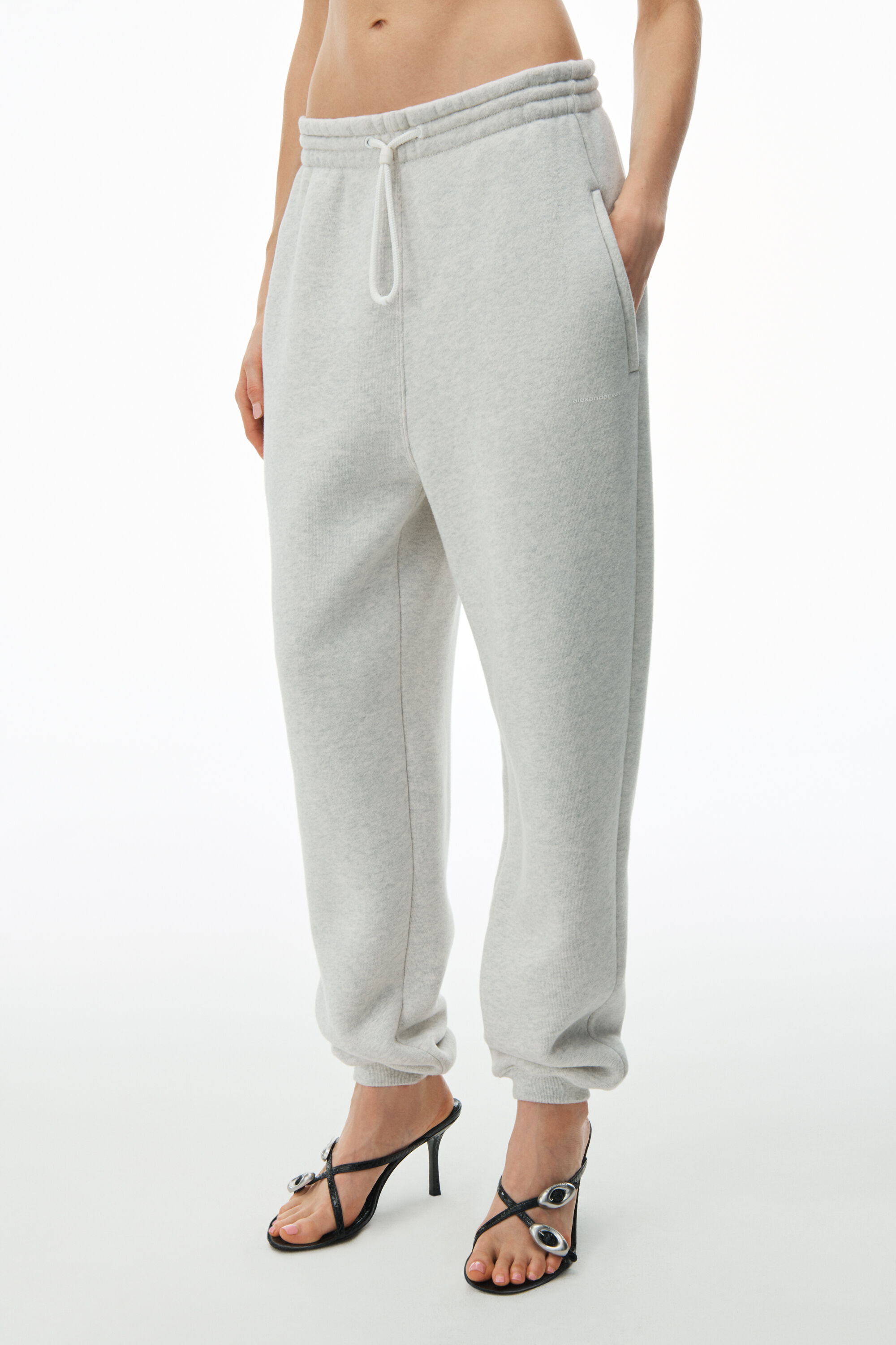 Alexander Wang Foundation Terry Classic Sweatpant in Light Heather Grey
