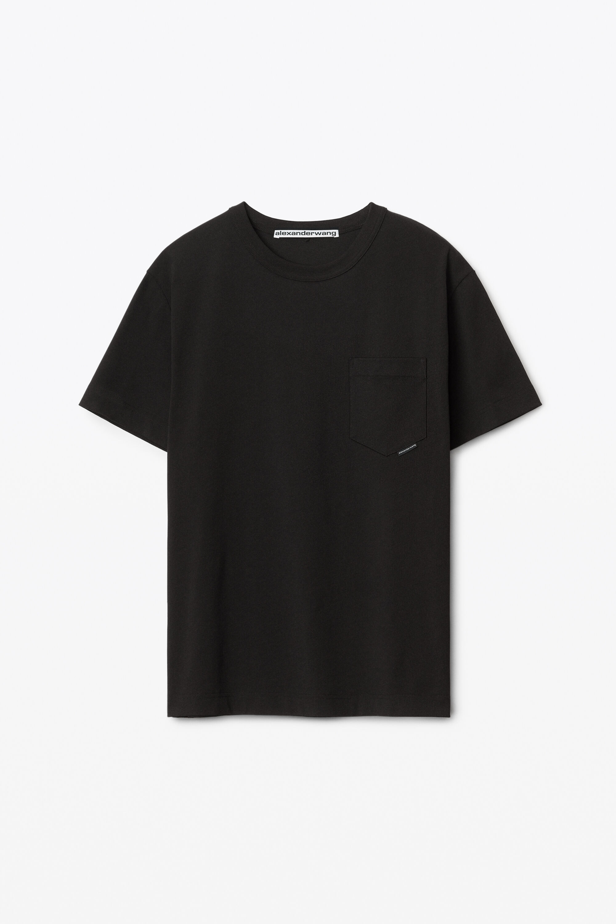 POCKET TEE IN HIGH TWIST JERSEY in BLACK | regular fit 