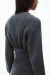 Alexander Wang charcoal cardigan pré-stylé avec top intégré